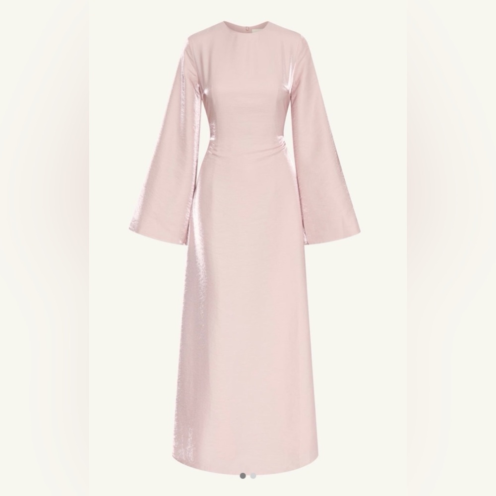 Veiled Collection Nourhan Lace Up Back Maxi Dress- Pastel Pink